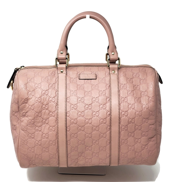 Gucci Handbags - 100% Auth Gucci Boston Light Pink Leather Bag